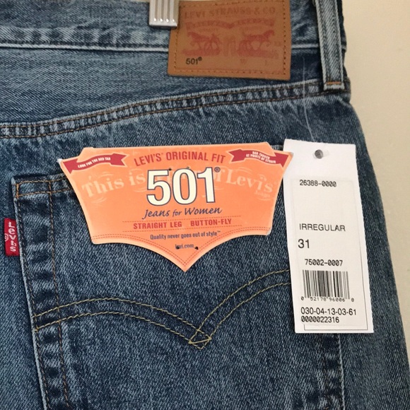 NWT Levi’s 501 Patchwork Ragged Lands Denim Jeans - Picture 7 of 8